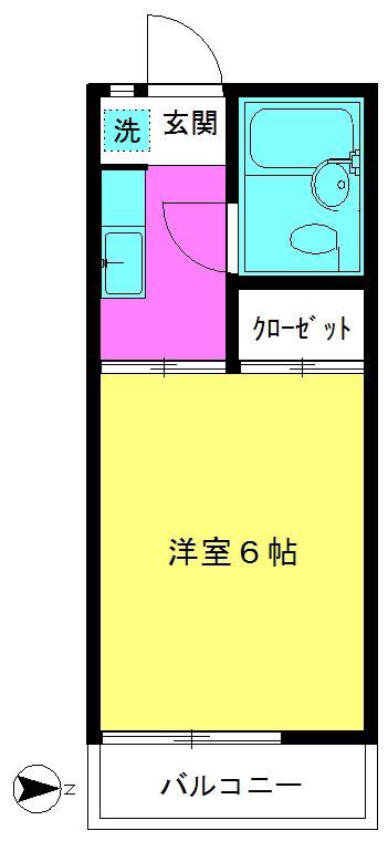 シティシャルロット(1K/2階)の間取り写真