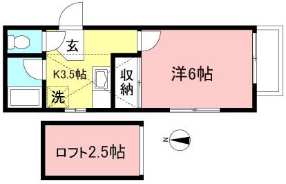 ブルーメンベート(1K/2階)の間取り写真