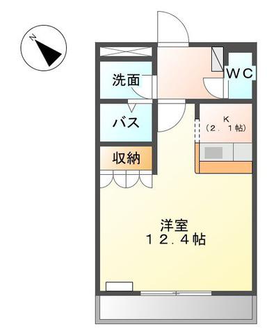 ウィンコート2(1K/1階)の間取り写真