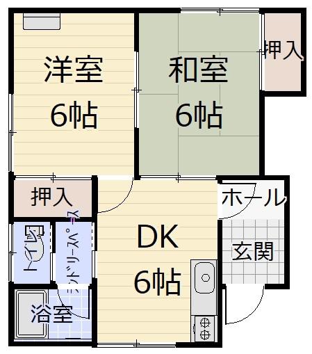 コーポコンドウ(2DK/2階)の間取り写真