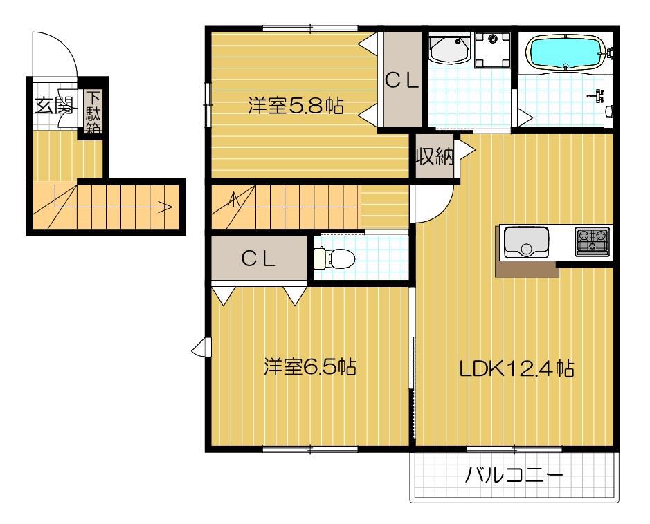 IB-21 (2LDK/2階)の間取り写真