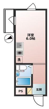 日興パレセゾン経堂(ワンルーム/2階)の間取り写真
