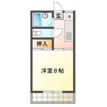 グリーンハイツ永井川A(1K/1階)の間取り写真