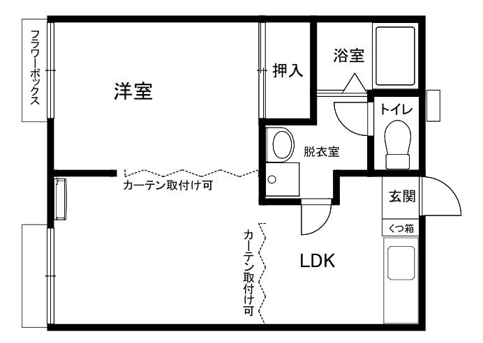 グランデュール小手指(1LDK/2階)の間取り写真