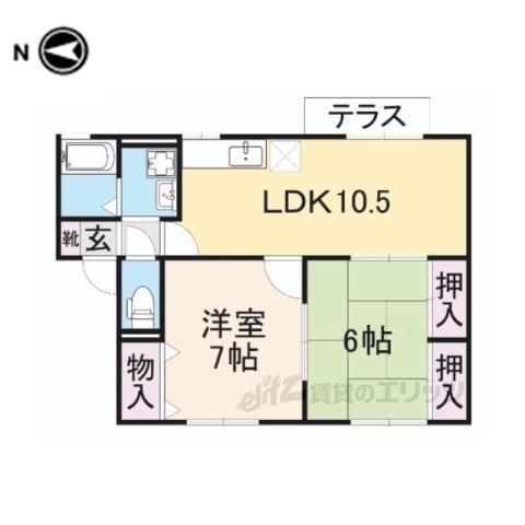 セジュール咲(2LDK/1階)の間取り写真