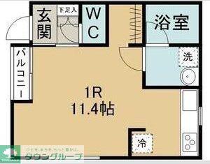 メゾン中ノ坂(ワンルーム/1階)の間取り写真