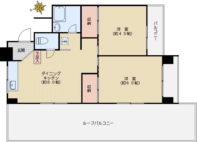 文化食品ビル(2DK/4階)の間取り写真