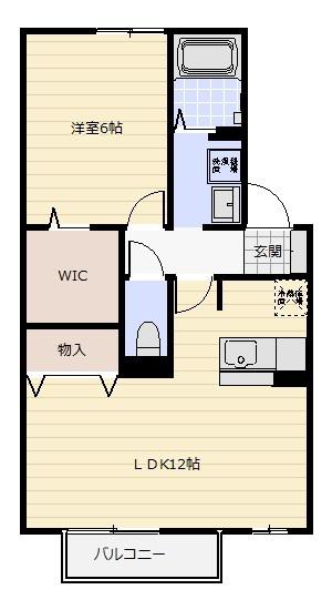 クレエB(1LDK/2階)の間取り写真