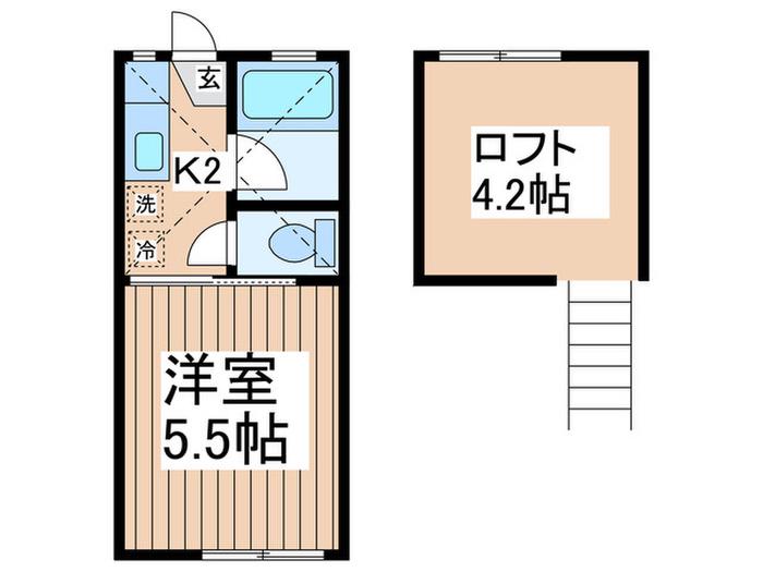 ラソネット千代田(1K/2階)の間取り写真