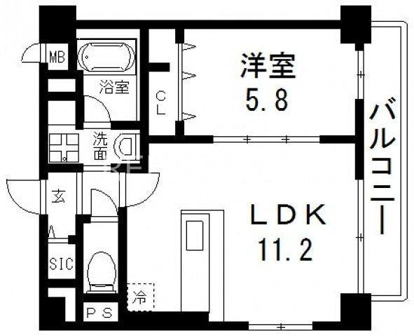 エスポワール都貴(1LDK/1階)の間取り写真
