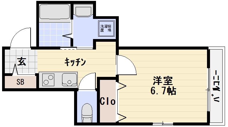 HEBELMAISONNOBU(1K/2階)の間取り写真