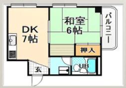 ハイツICHIU(1DK/4階)の間取り写真