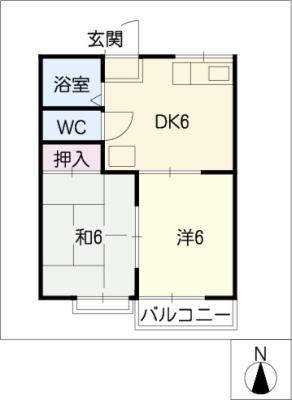 グランドM2(2DK/2階)の間取り写真