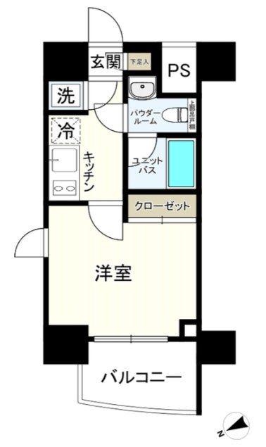スカイコート池袋西壱番館(1K/3階)の間取り写真
