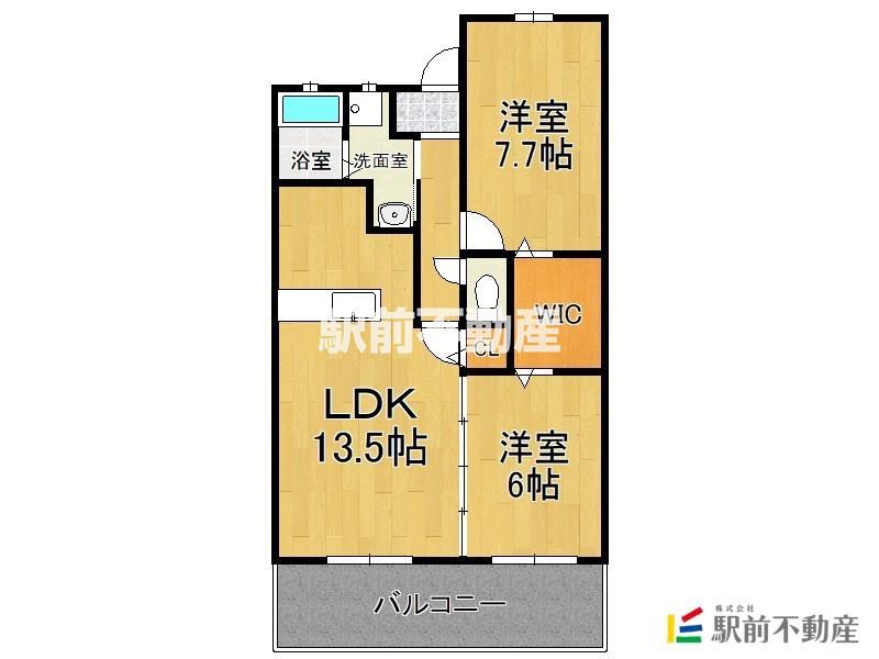 グランドテラス早津崎(2LDK/1階)の間取り写真
