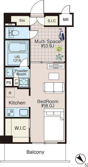 クレアテイフ三軒茶屋(ワンルーム/3階)の間取り写真