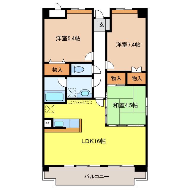 GENIUS(3LDK/2階)の間取り写真