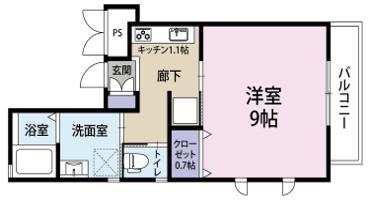 SPAZIO津田沼(1K/2階)の間取り写真