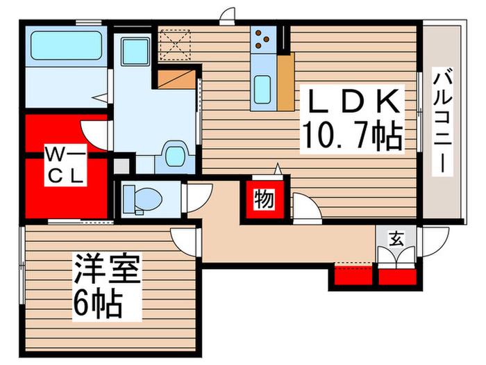 リオフォート(1LDK/1階)の間取り写真