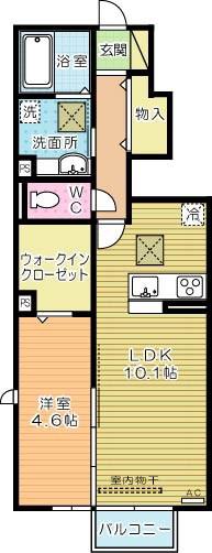ルミナス須賀(1LDK/1階)の間取り写真