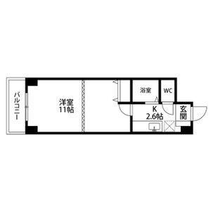 パブリックサイド71(1K/4階)の間取り写真