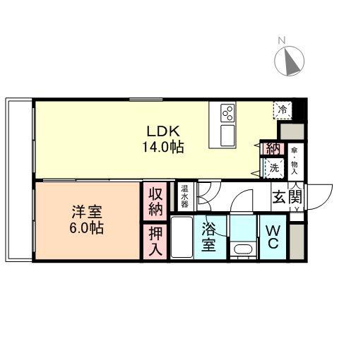 ファーストレーベン新富町(1LDK/8階)の間取り写真