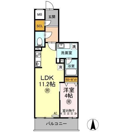 リモナーデ府内(1LDK/7階)の間取り写真
