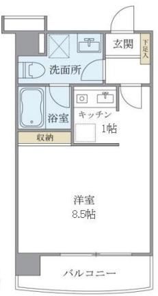 ティアラ恵比寿(1K/4階)の間取り写真