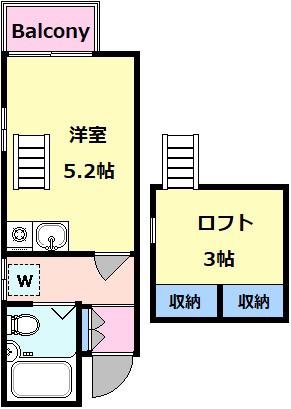 エクセル五本木(ワンルーム/2階)の間取り写真