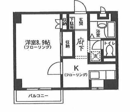 スリジエ(1K/2階)の間取り写真