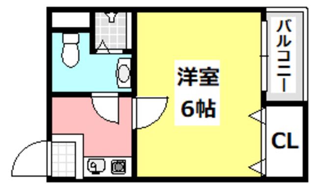 フォアール中村町(1K/3階)の間取り写真