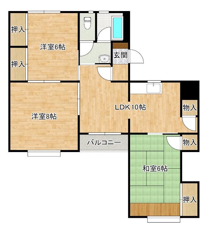 E‐LUXMIYAKO(3LDK/4階)の間取り写真