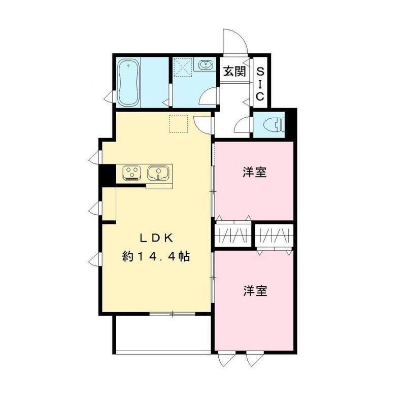 CASA COMFORT(2LDK/2階)の間取り写真