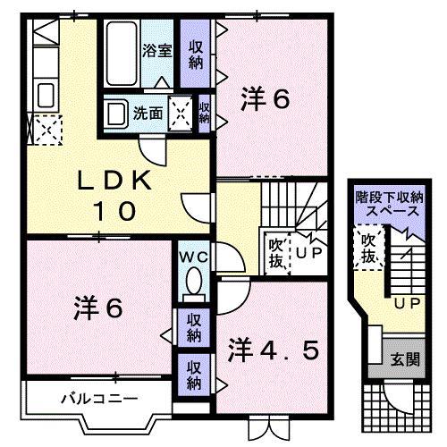 エクセレントB(3LDK/2階)の間取り写真