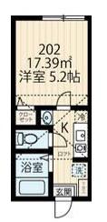 ラフィーネ生田2(1K/2階)の間取り写真