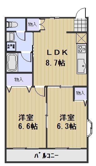 PRECIOUS-K(2LDK/3階)の間取り写真