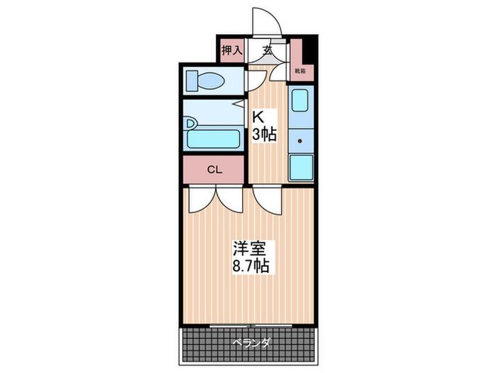 3RD IKEMOTO(1K/3階)の間取り写真
