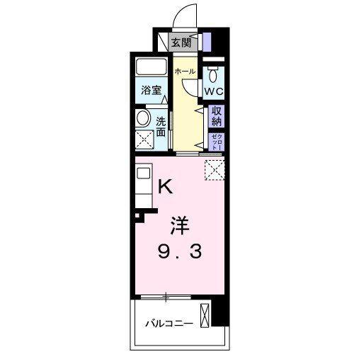グランドール到津フォレスト(ワンルーム/3階)の間取り写真
