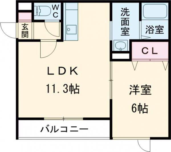 CASSIOPEIA II(1LDK/1階)の間取り写真
