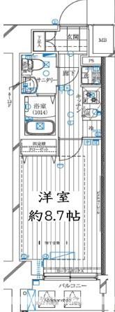 レガリス亀戸(1K/2階)の間取り写真