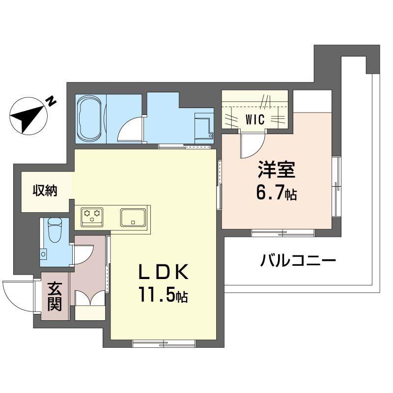 ベルカント(1LDK/2階)の間取り写真