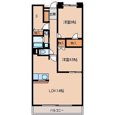 エコタワーバオバブ(2SLDK/3階)の間取り写真