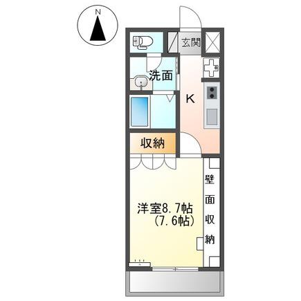 エクセルコート南島田(1K/2階)の間取り写真