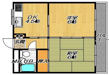 センチュリープラザ(2DK/4階)の間取り写真