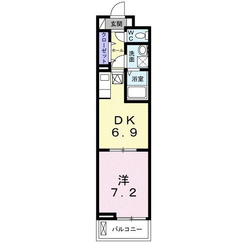 AYASEPARKFRONT(1DK/1階)の間取り写真