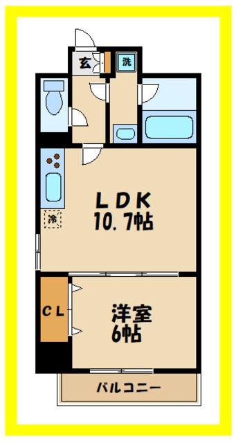 レジデンス・ポーレノクティア(1LDK/7階)の間取り写真