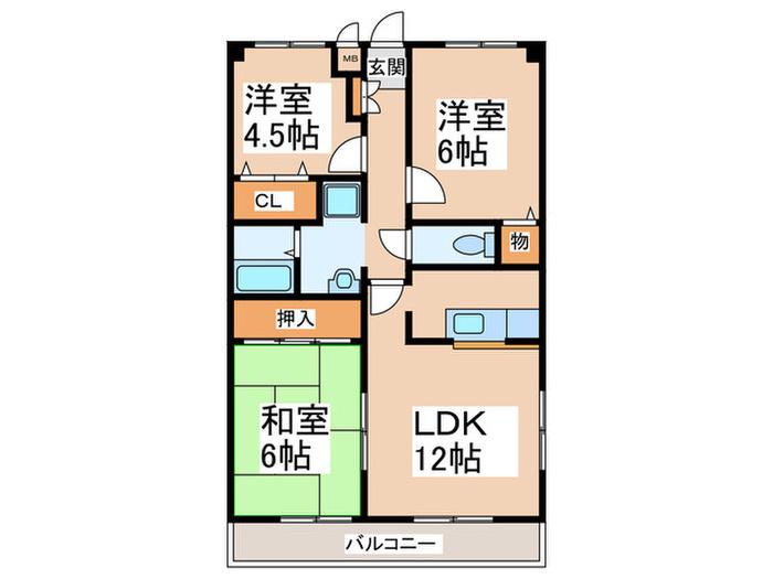 サンライズ青山(3LDK/2階)の間取り写真