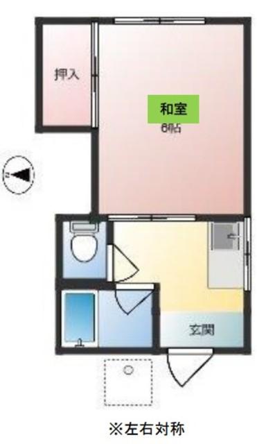 ウエストヒルズ(1K/2階)の間取り写真