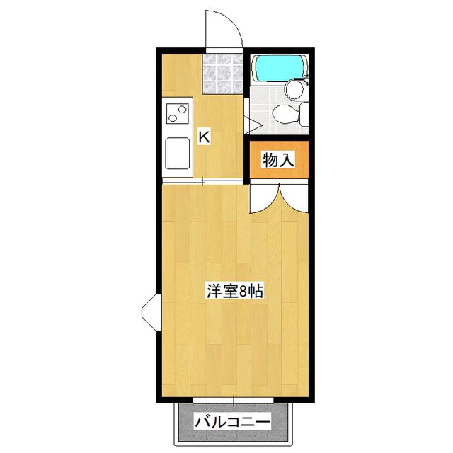 リラ江戸崎(1K/2階)の間取り写真
