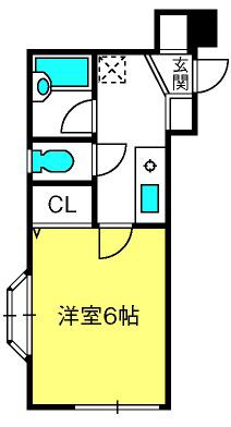 サニーフラットPARTⅡ(1K/2階)の間取り写真